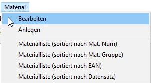 Material-Menue